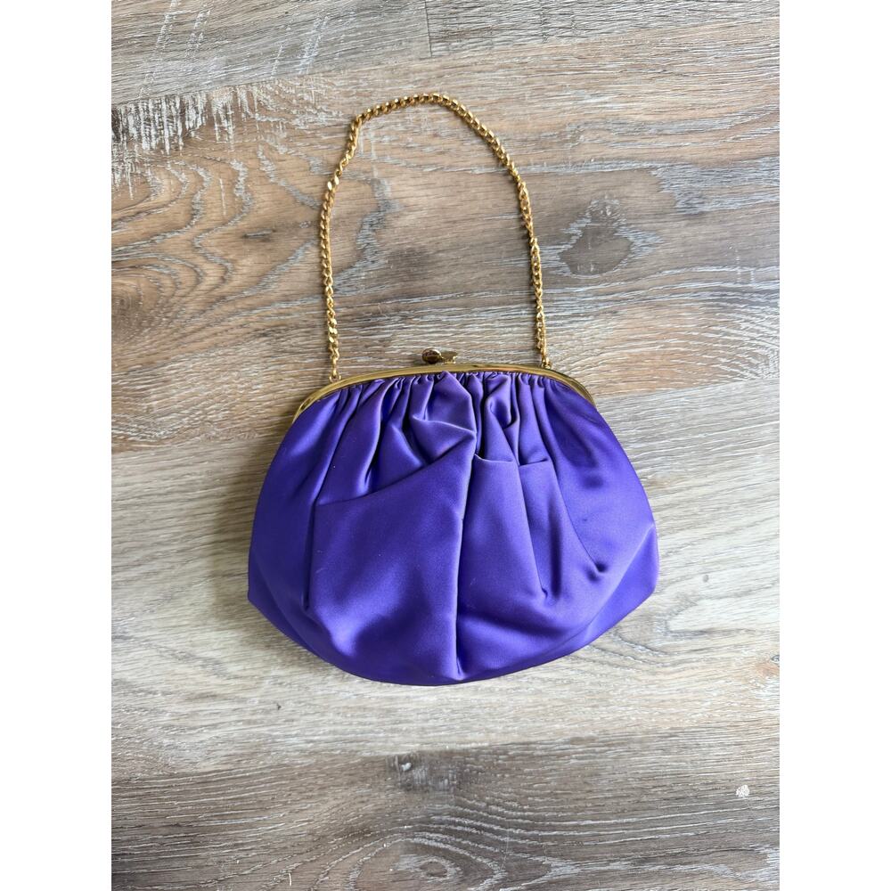 Rare Vintage 40s/50s Ingber & Co. Purple Satin Bag with Accessories EUC